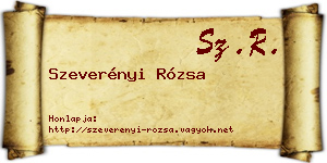 Szeverényi Rózsa névjegykártya