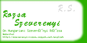 rozsa szeverenyi business card